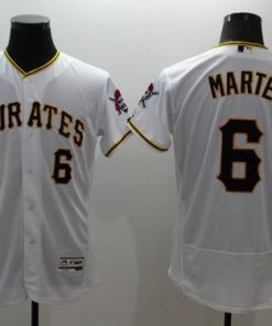 Pirates #6 Starling Marte White Flexbase Authentic Collection Stitched MLB Jersey