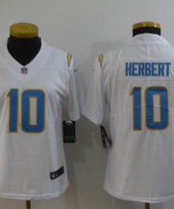 Women's Los Angeles Chargers #10 Justin Herbert White Vapor Untouchable Limited Stitched NFL Jersey