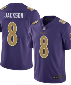 Men's Baltimore Ravens #8 Lamar Jackson Purple Color Rush Limited NFL Jersey