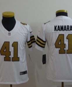 Youth New Orleans Saints #41 Alvin Kamara White Limited Rush Stitched NFL Jersey