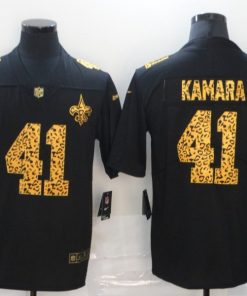 Men's New Orleans Saints #41 Alvin Kamara 2020 Black Leopard Print Fashion Limited Stitched NFL Jersey