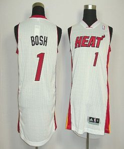 Revolution 30 Heat #1 Chris Bosh White Stitched NBA Jersey