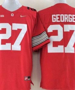 Buckeyes #27 Eddie George Red Limited Stitched NCAA Jersey