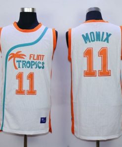 Flint Tropics #11 Ed Monix White Semi-Pro Movie Stitched Basketball Jersey