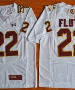 College Eagles #22 Doug Flutie White Authentic Performance Stitched NCAA Jersey