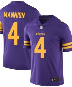Men's Minnesota Vikings #4 Sean Mannion Purple Color Rush Limited Stitched NFL Jersey