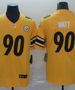 Men's Pittsburgh Steelers # 90T. J. Watt 2019 Gold Inverted Legend Stitched NFL  Jersey