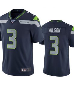 Men's Seattle Seahawks #3 Russell Wilson Navy 2019 100th Season Vapor Untouchable Limited Stitched NFL Jersey