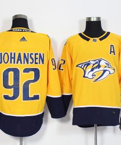 Men's Adidas Nashville Predators #92 Ryan Johansen Yellow Stitched NHL Jersey