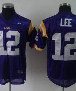 LSU Tigers #12 Jarrett Lee Purple Stitched NCAA Jersey