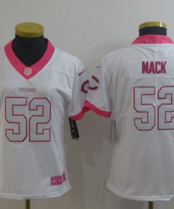 Women's Chicago Bears #52 Khalil Mack White/Pink Vapor Untouchable Limited Stitched NFL Jersey(Run Small)