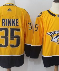 Men's Adidas Nashville Predators #35 Pekka Rinne Yellow Stitched NHL Jersey
