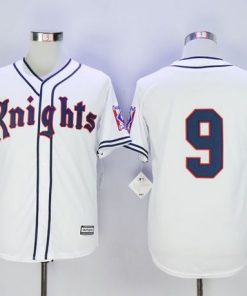 New York Knights The Natural #9 Roy Hobbs White Movie Stitched Baseball Jersey