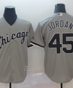 Men's Chicago White Sox Blank #45 Michael Jordan Gray Cool Base Stitched MLB Jersey
