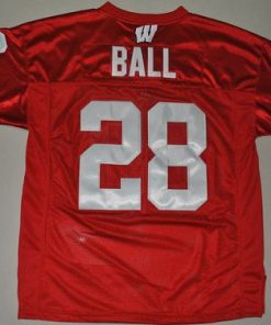 Badgers #28 Montee Ball Red Stitched NCAA Jersey