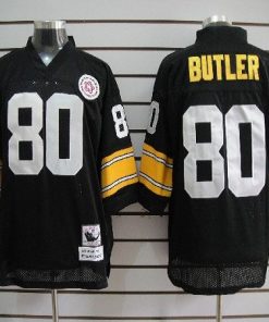 Mitchell And Ness Steelers #80 Jack Butler Black Stitched NFL Jersey