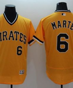Pirates #6 Starling Marte Gold Flexbase Authentic Collection Stitched MLB Jersey