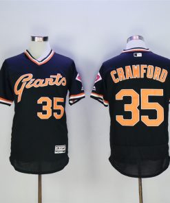 Men's San Francisco Giants #35 Brandon Crawford Black Cool Base Cooperstown Collection Player Stitched MLB Jersey