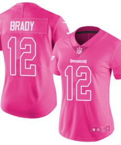 Women's Tampa Bay Buccaneers #12 Tom Brady Pink Vapor Untouchable Limited Stitched Jersey(Run Small)