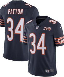 Men's Chicago Bears #34 Walter Payton Navy 2019 100th Season Vapor Untouchable Limited Stitched NFL Jersey