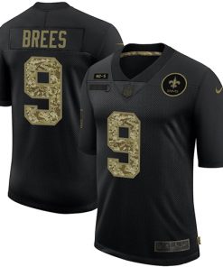 Men's New Orleans Saints #9 Drew Brees 2020 Black Camo Salute To Service Limited Stitched NFL Jersey