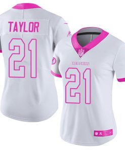 Nike Redskins #21 Sean Taylor White/Pink Women's Stitched NFL Limited Rush Fashion Jersey
