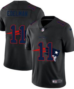 Men's New England Patriots #11 Julian Edelman Black Shadow Logo Limited Stitched NFL Jersey