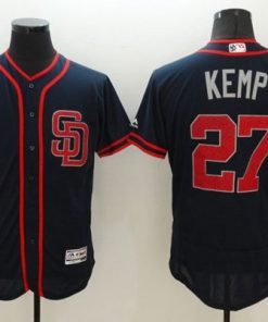 Padres #27 Matt Kemp Navy Blue Fashion Stars & Stripes Flexbase Authentic Stitched MLB Jersey