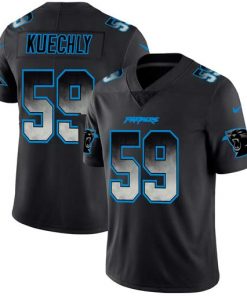 Men's Carolina Panthers #59 Luke Kuechly Black 2019 Smoke Fashion Limited Stitched NFL Jersey
