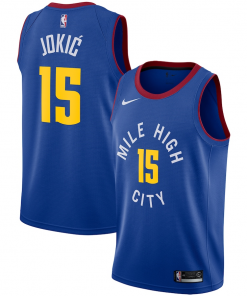 Men's Denver Nuggets Blue #15 Nikola Jokic Icon Edition Stitched NBA Jersey