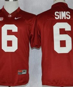 Crimson Tide #6 Blake Sims Red Limited Stitched NCAA Jersey