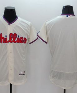 Phillies Blank Cream Flexbase Authentic Collection Stitched MLB Jersey