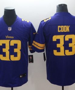 Men's Vikings #33 Dalvin Cook Purple Rush Limited Stitched NFL Jersey