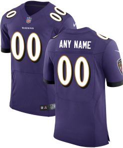 Men's Baltimore Ravens  Purple Speed Machine Custom Elite Stitched NFL Jersey