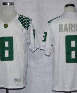 Ducks #8 Marcus Mariota White Limited Stitched NCAA Jersey