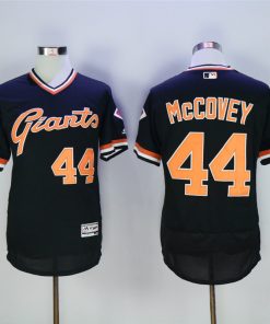 Men's San Francisco Giants #44 Willie McCovey Black Throwback Flexbase Stitched MLB Jersey
