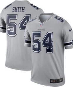 Men's Dallas Cowboys #54 Jaylon Smith Gray Inverted Legend Jersey