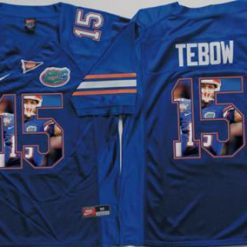 Gators #15 Tim Tebow Blue Player Fashion Stitched NCAA Jersey