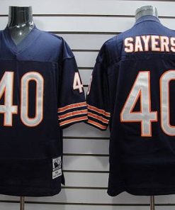 Mitchell & Ness Bears #40 Gale Sayers Blue With Small Number Stitched Throwback NFL Jersey