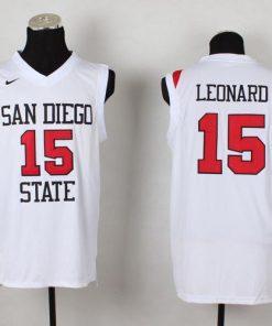 Aztecs #15 Kawhi Leonard White Basketball Stitched NCAA Jersey
