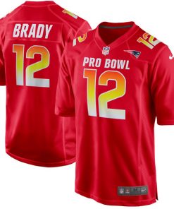 Men's AFC Tom Brady Red 2018 Pro Bowl Game Jersey