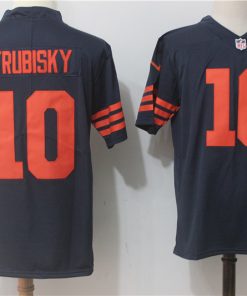 Men's Nike Chicago Bears #10 Mitchell Trubisky Navy Blue Alternate Stitched NFL Vapor Untouchable Limited Jersey