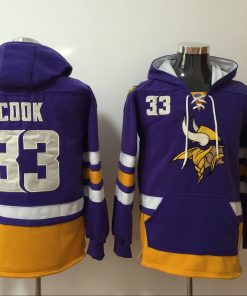 Men's Minnesota Vikings #33 Dalvin Cook Purple All Stitched NFL Hooded Sweatshirt