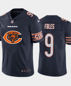 Men's Chicago Bears #9 Nick Foles Navy 2020 Team Big Logo Limited Stitched NFL Jersey