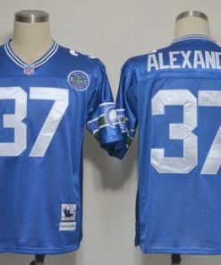 Mitchell And Ness Seahawks #37 Shaun Alexander Blue Stitched Throwback NFL Jersey