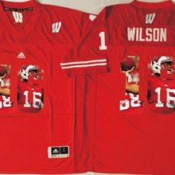 Badgers #16 Russell Wilson Red Player Fashion Stitched NCAA Jersey