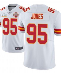 Men's Kansas City Chiefs #95 Chris Jones White 2021 Super Bowl LV Limited Stitched NFL Jersey