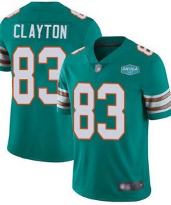 Men's Miami Dolphins #83 Mark Clayton Aqua With 347 Shula Patch 2020 Vapor Untouchable Limited Stitched NFL Jersey