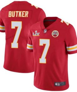 Men's Kansas City Chiefs #7 Harrison Butker Red 2021 Super Bowl LV Limited Stitched NFL Jersey