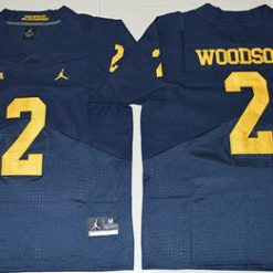Wolverines #2 Charles Woodson Navy Blue Jordan Brand Elite Stitched NCAA Jersey